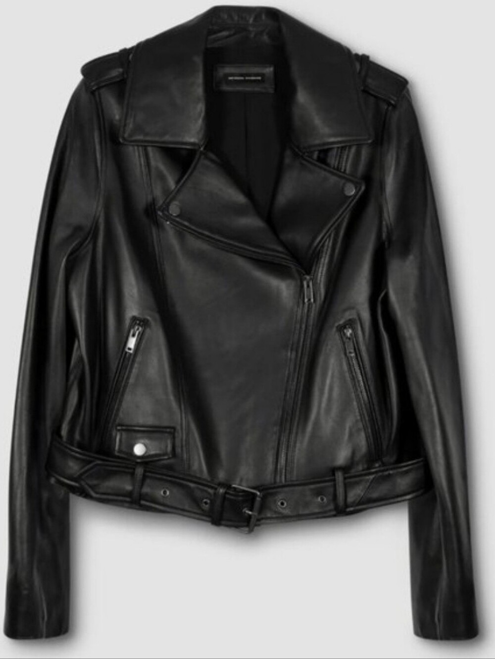 Universal Standard Leather Moto Jacket - Black Size 10 - 12 Size XS⁷